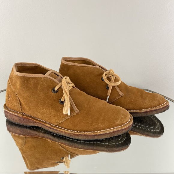 FRYE Men’s Light Brown Tan Suede Leather Bailey Chukka Lace Up Ankle Boots - Picture 1 of 12
